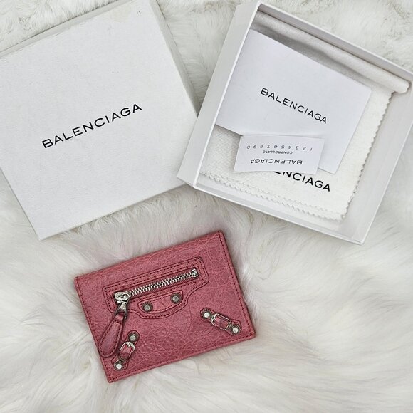 Balenciaga Light Pink Leather Card Holder - Picture 15 of 15